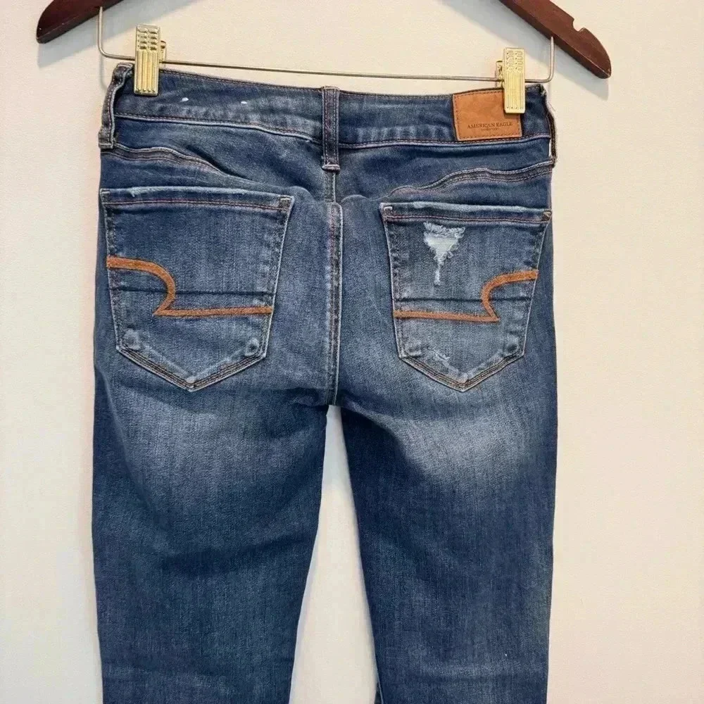 AEO American Eagle Distressed Super Stretch X Skinny Women‎ Jeans Size 0 Regular